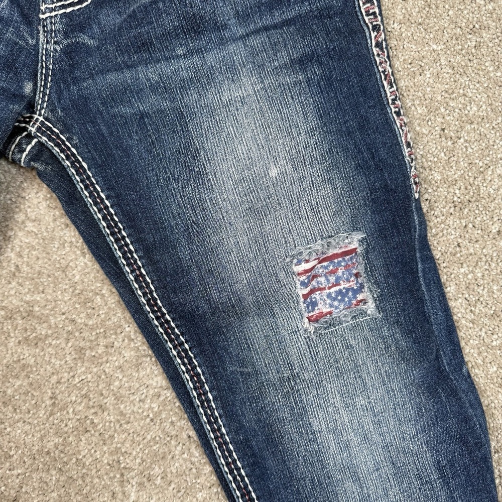 Rock Revival Capri Jeans 27 Carrieya Stars & Stripes American Flag 4th Of July - Picture 5 of 13